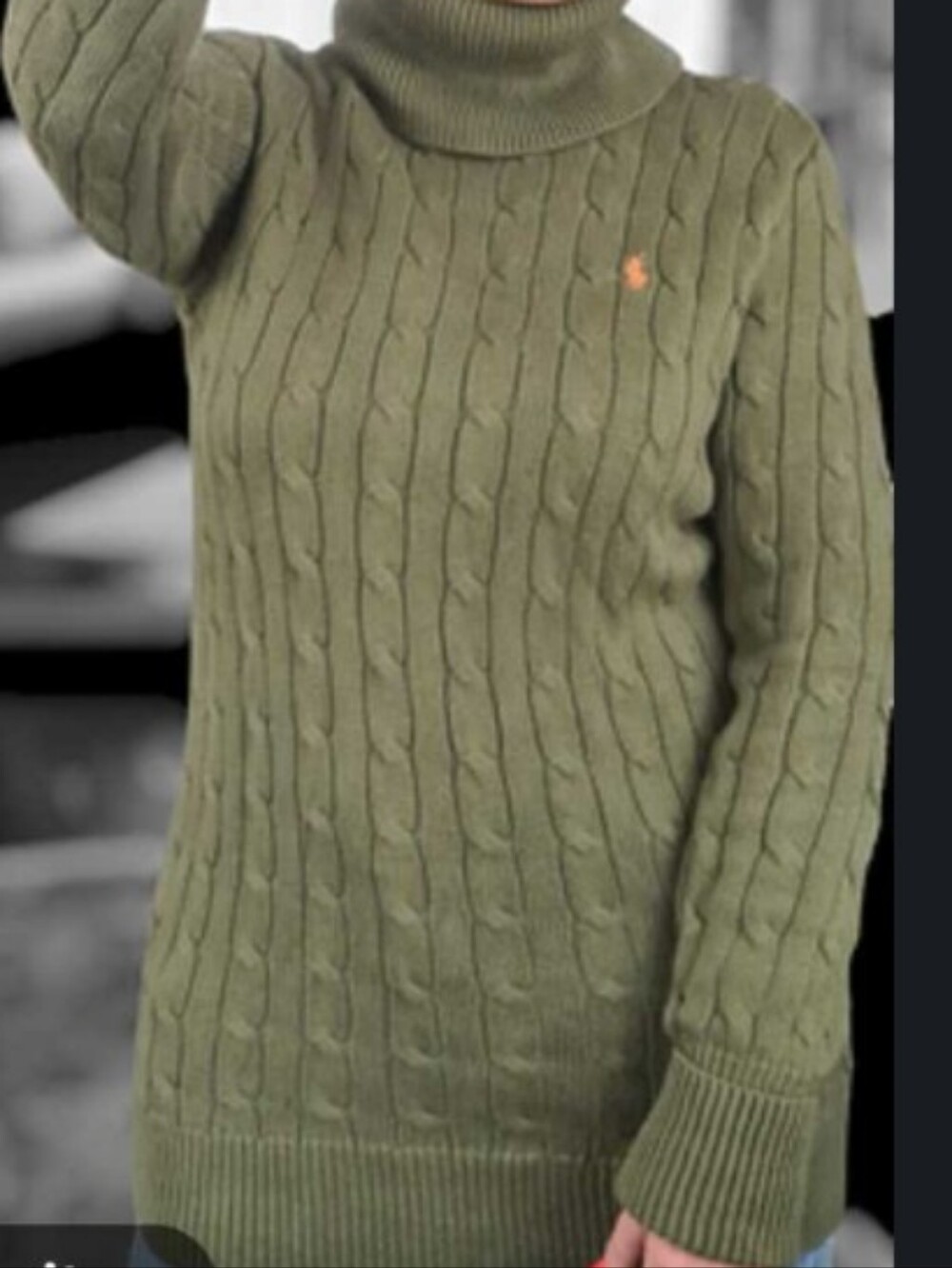 Ralph Lauren Sport Cable Knit turtleneck Long Length